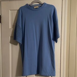Judith March Ribbed Knit Top in Blue